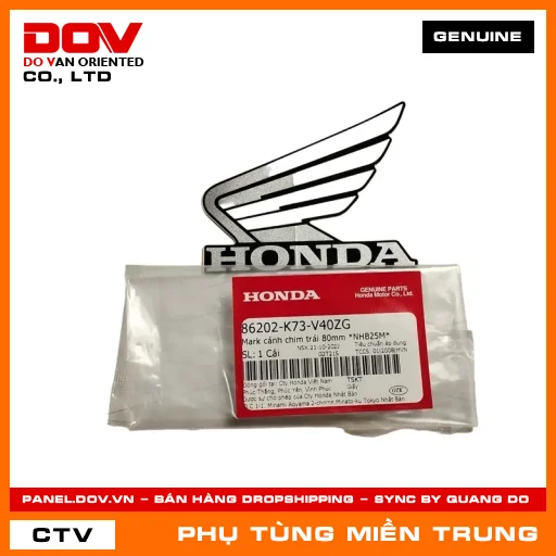 MARK CÁNH CHIM TRÁI 80MM *NHB25M* HONDA CHÍNH HÃNG (MÃ: 86202K73V40ZG) — 86202K73V40ZG