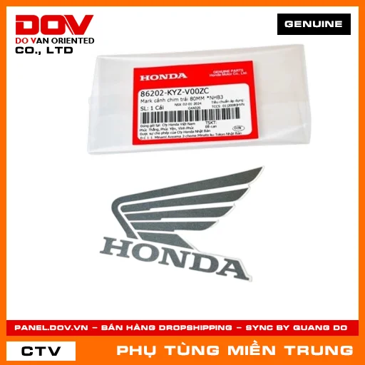MARK CÁNH CHIM TRÁI 80MM *NHB3 HONDA CHÍNH HÃNG (MÃ: 86202KYZV00ZC) — 86202KYZV00ZC