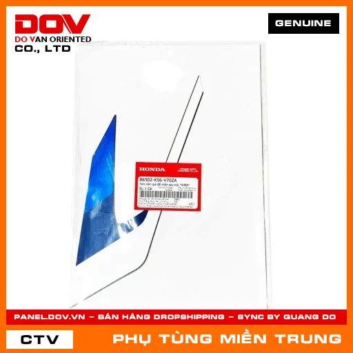 TEM TẤM GIÁ ĐỂ CHÂN SAU TRÁI *R389* HONDA CHÍNH HÃNG (MÃ: 86502K56V70ZA) — 86502K56V70ZA