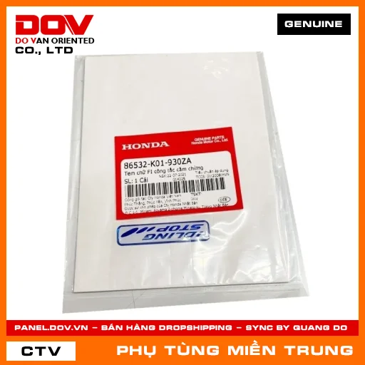 TEM CHỮ FI CÔNG TẮC CẦM CHỪNG HONDA CHÍNH HÃNG (MÃ: 86532K01930ZA) — 86532K01930ZA