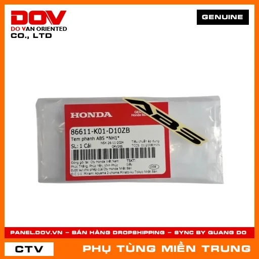 TEM PHANH ABS *NH1* HONDA CHÍNH HÃNG (MÃ: 86611K01D10ZB) — 86611K01D10ZB