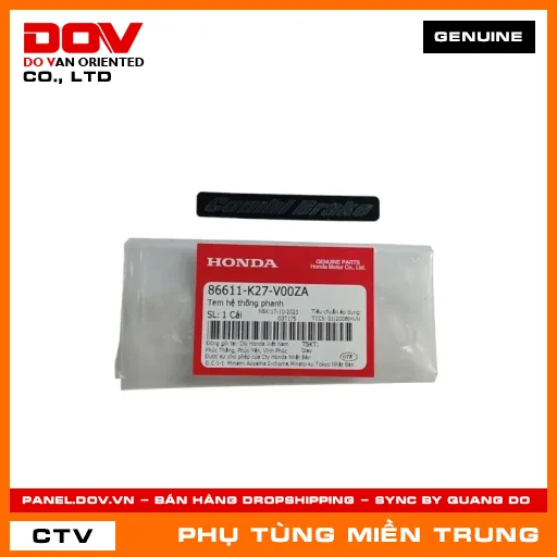 TEM HỆ THỐNG PHANH HONDA CHÍNH HÃNG (MÃ: 86611K27V00ZA) — 86611K27V00ZA
