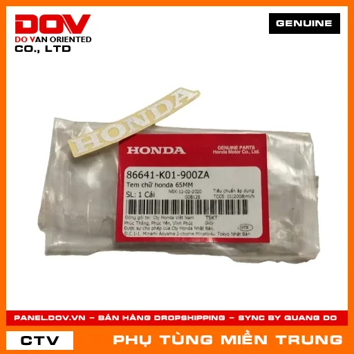 TEM CHỮ HONDA 65MM HONDA CHÍNH HÃNG (MÃ: 86641K01900ZA) — 86641K01900ZA
