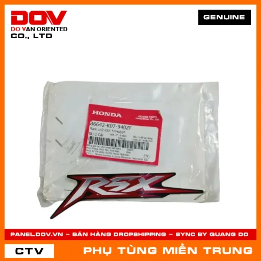 MARK CHỮ RSX *NHA69* HONDA CHÍNH HÃNG (MÃ: 86642K07940ZF) — 86642K07940ZF