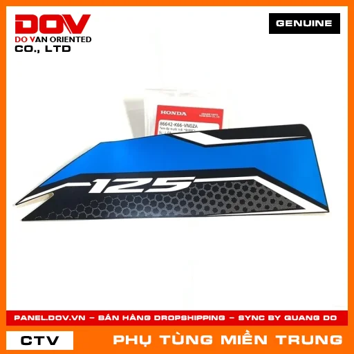 TEM ỐP TRƯỚC TRÁI *B189C* HONDA CHÍNH HÃNG (MÃ: 86642K66VN0ZA) — 86642K66VN0ZA