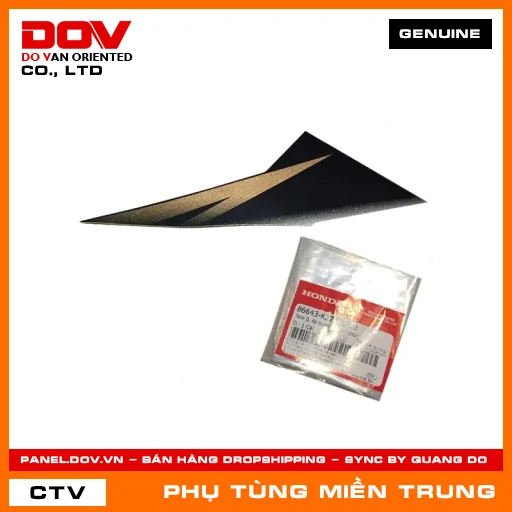 TEM B, ỐP TRƯỚC PHẢI *Y208* HONDA CHÍNH HÃNG (MÃ: 86643K27V10ZB) — 86643K27V10ZB