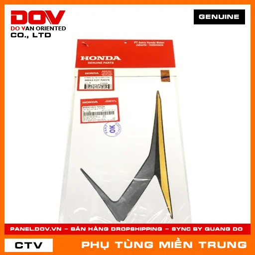 TEM ỐP TRƯỚC TRÁI A *TYPE1* HONDA CHÍNH HÃNG (MÃ: 86643K2VN40ZA) — 86643K2VN40ZA