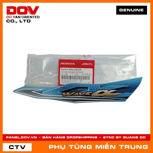 TEM DÁN CÁNH YẾM TRÁI *B203* HONDA CHÍNH HÃNG (MÃ: 86643K89V00ZB) — 86643K89V00ZB