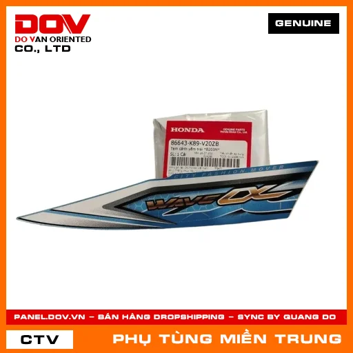 TEM CÁNH YẾM TRÁI *B203M* HONDA CHÍNH HÃNG (MÃ: 86643K89V20ZB) — 86643K89V20ZB