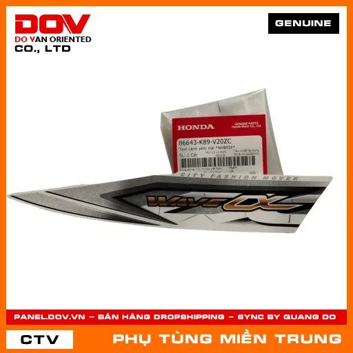 TEM CÁNH YẾM TRÁI *NHB55P* HONDA CHÍNH HÃNG (MÃ: 86643K89V20ZC) — 86643K89V20ZC