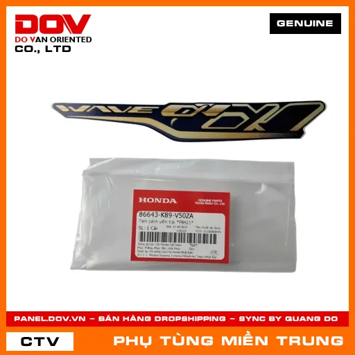 TEM CÁNH YẾM TRÁI *PB421* HONDA CHÍNH HÃNG (MÃ: 86643K89V50ZA) — 86643K89V50ZA