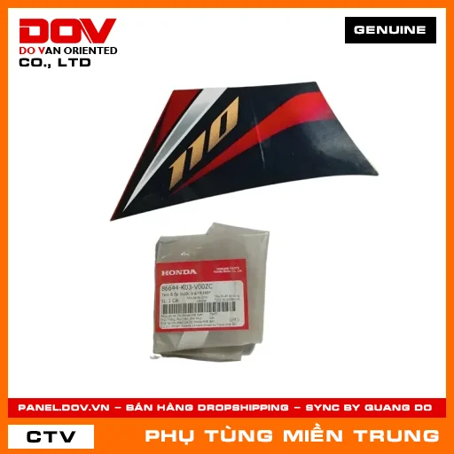 TEM B ỐP TRƯỚC TRÁI*R340* HONDA CHÍNH HÃNG (MÃ: 86644K03V00ZC) — 86644K03V00ZC