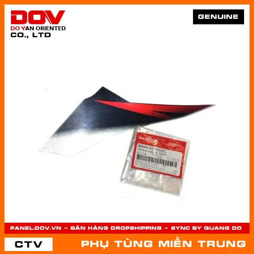 TEM B ỐP TRƯỚC TRÁI *R340B* HONDA CHÍNH HÃNG (MÃ: 86644K27V10ZC) — 86644K27V10ZC
