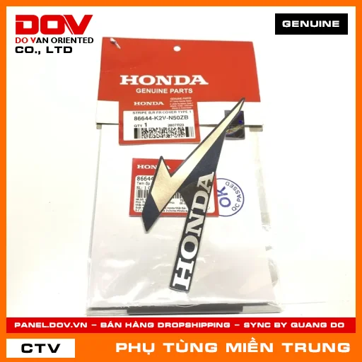 TEM ỐP TRƯỚC PHẢI B *TYPE1* HONDA CHÍNH HÃNG (MÃ: 86644K2VN50ZB) — 86644K2VN50ZB