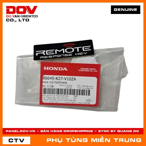 MARK CHỮ PESPONSE HONDA CHÍNH HÃNG (MÃ: 86645K27V10ZA) — 86645K27V10ZA