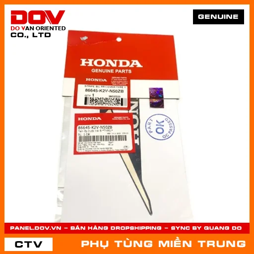 TEM ỐP TRƯỚC TRÁI B *TYPE1* HONDA CHÍNH HÃNG (MÃ: 86645K2VN50ZB) — 86645K2VN50ZB