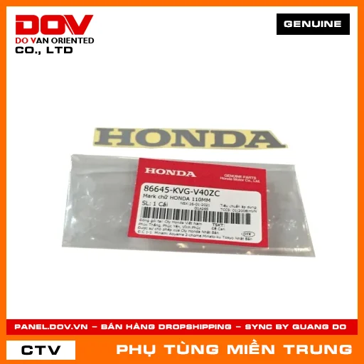 MARK CHỮ HONDA 110MM HONDA CHÍNH HÃNG (MÃ: 86645KVGV40ZC) — 86645KVGV40ZC