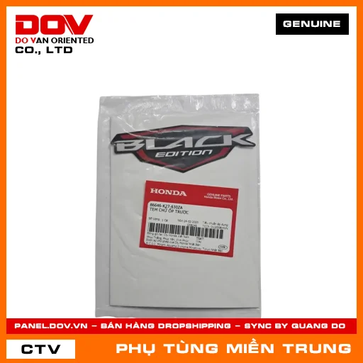 TEM CHỮ ỐP TRƯỚC HONDA CHÍNH HÃNG (MÃ: 86646K27630ZA) — 86646K27630ZA