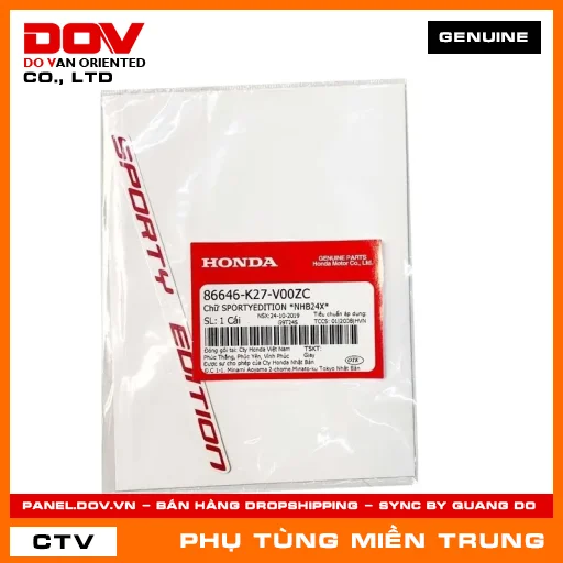 CHỮ SPORTYEDITION *NHB24X* HONDA CHÍNH HÃNG (MÃ: 86646K27V00ZC) — 86646K27V00ZC
