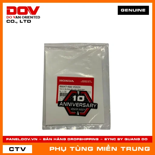 TEM A ỐP ỐNG YẾM TRÁI *NHA76M* HONDA CHÍNH HÃNG (MÃ: 86647K66VG0ZA) — 86647K66VG0ZA