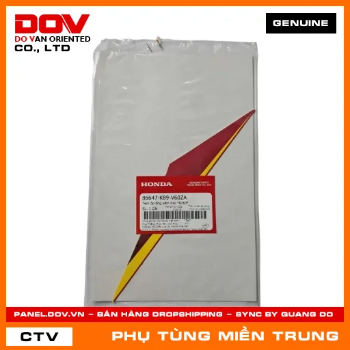 TEM ỐP ỐNG YẾM TRÁI *R263* HONDA CHÍNH HÃNG (MÃ: 86647K89V60ZA) — 86647K89V60ZA