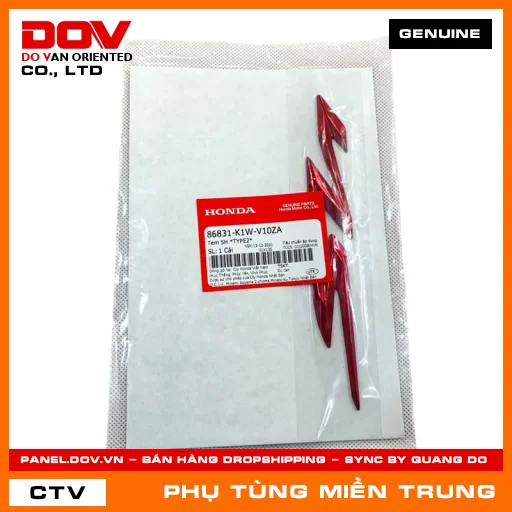 TEM SH *TYPE2* HONDA CHÍNH HÃNG (MÃ: 86831K1WV10ZA) — 86831K1WV10ZA