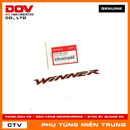LOGO CHỮ WINNER *NHA76M* HONDA CHÍNH HÃNG (MÃ: 86831K56V40ZA) — 86831K56V40ZA
