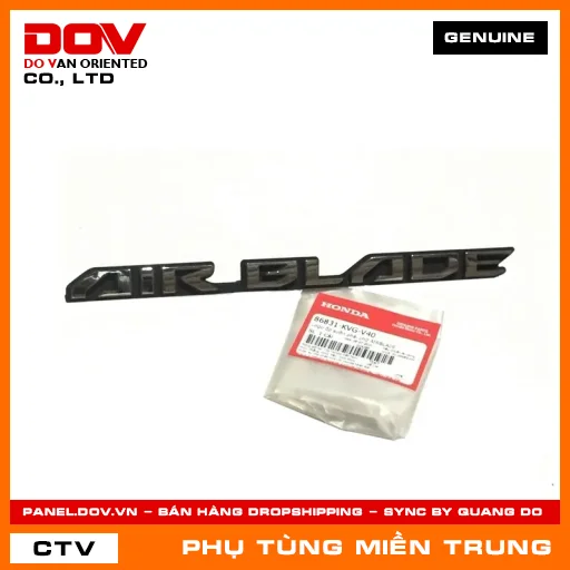 LOGO ỐP SƯỜN PHẢI CHỮ AIRBLADE HONDA CHÍNH HÃNG (MÃ: 86831KVGV40) — 86831KVGV40