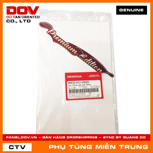 TEM CHỮ ỐP SƯỜN PHẢI *R350* HONDA CHÍNH HÃNG (MÃ: 86832K12V90ZD) — 86832K12V90ZD