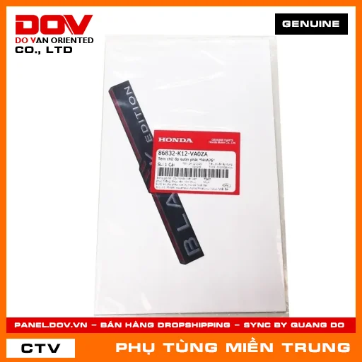 TEM CHỮ ỐP SƯỜN PHẢI *NHA76* HONDA CHÍNH HÃNG (MÃ: 86832K12VA0ZA) — 86832K12VA0ZA