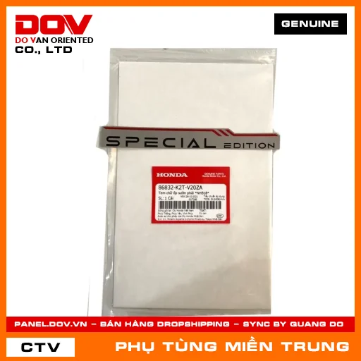 TEM CHỮ ỐP SƯỜN PHẢI *NHB18* HONDA CHÍNH HÃNG (MÃ: 86832K2TV20ZA) — 86832K2TV20ZA