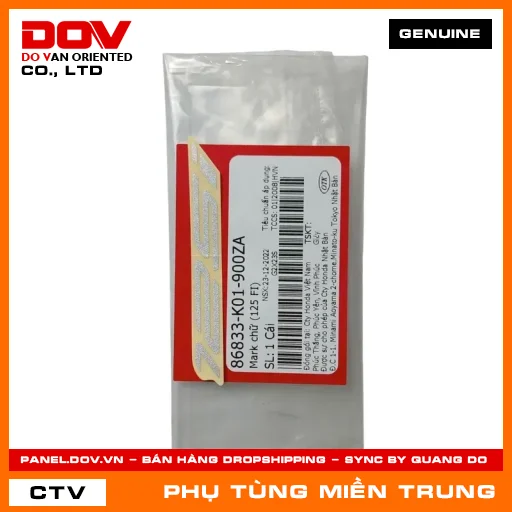 MARK CHỮ (125 FI) HONDA CHÍNH HÃNG (MÃ: 86833K01900ZA) — 86833K01900ZA
