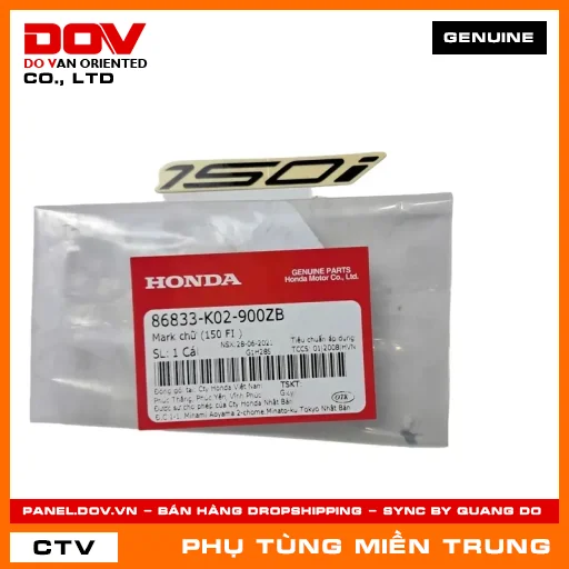 MARK CHỮ (150 FI) HONDA CHÍNH HÃNG (MÃ: 86833K02900ZB) — 86833K02900ZB