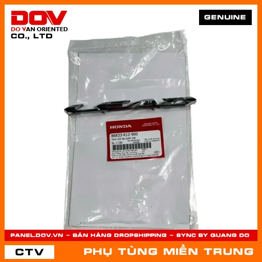 TEM CHỮ ỐP SƯỜN TRÁI HONDA CHÍNH HÃNG (MÃ: 86833K12900) — 86833K12900
