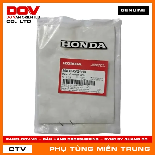 MARK CHỮ HONDA 65MM HONDA CHÍNH HÃNG (MÃ: 86839KVGV40) — 86839KVGV40