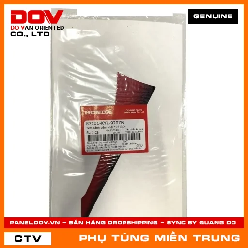 TEM CÁNH YẾM PHẢI *R313C* HONDA CHÍNH HÃNG (MÃ: 87101KYL920ZB) — 87101KYL920ZB
