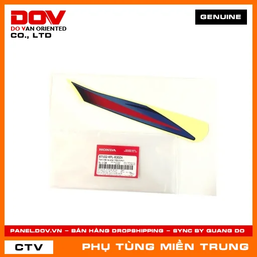 TEM MẶT NẠ PHẢI *PB171MU* HONDA CHÍNH HÃNG (MÃ: 87102KFL830ZA) — 87102KFL830ZA