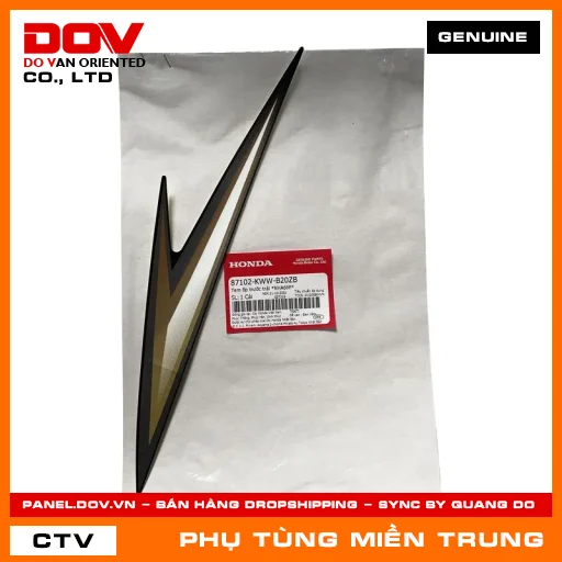 TEM ỐP TRƯỚC TRÁI *NHA69P* HONDA CHÍNH HÃNG (MÃ: 87102KWWB20ZB) — 87102KWWB20ZB