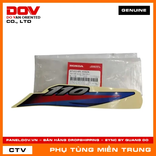 TEM MẶT NẠ TRÁI *PB171MU* HONDA CHÍNH HÃNG (MÃ: 87103KFL830ZA) — 87103KFL830ZA