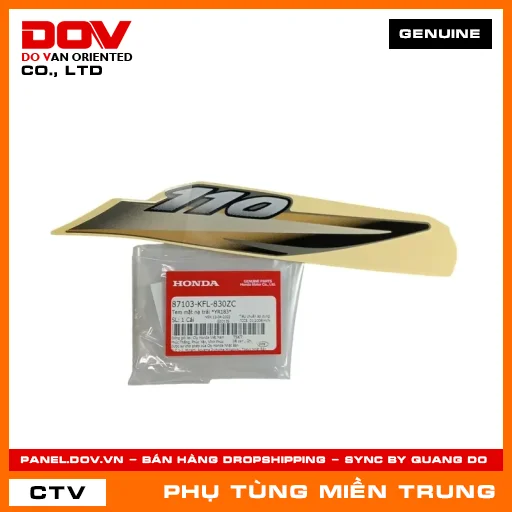 TEM MẶT NẠ TRÁI *YR183* HONDA CHÍNH HÃNG (MÃ: 87103KFL830ZC) — 87103KFL830ZC