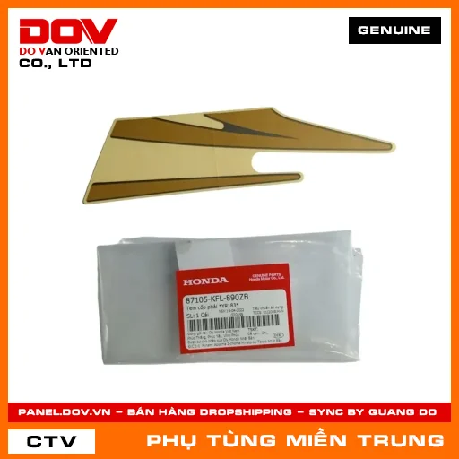 TEM CỐP PHẢI *YR183* HONDA CHÍNH HÃNG (MÃ: 87105KFL890ZB) — 87105KFL890ZB