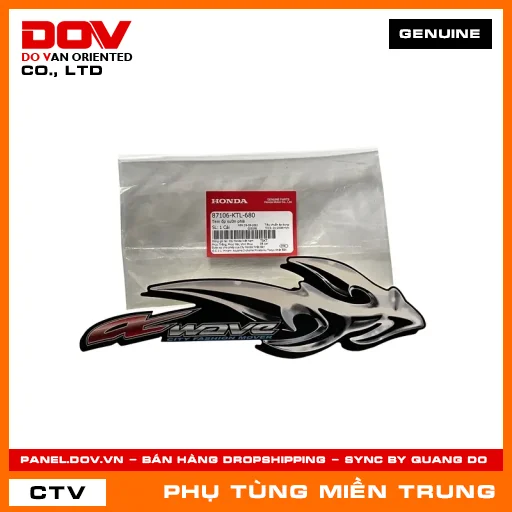 TEM ỐP SƯỜN PHẢI HONDA CHÍNH HÃNG (MÃ: 87106KTL680) — 87106KTL680