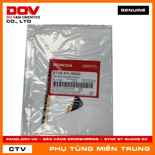 TEM B ỐP ỐNG YẾM TRÁI S/S HONDA CHÍNH HÃNG (MÃ: 87106KYL900ZA) — 87106KYL900ZA
