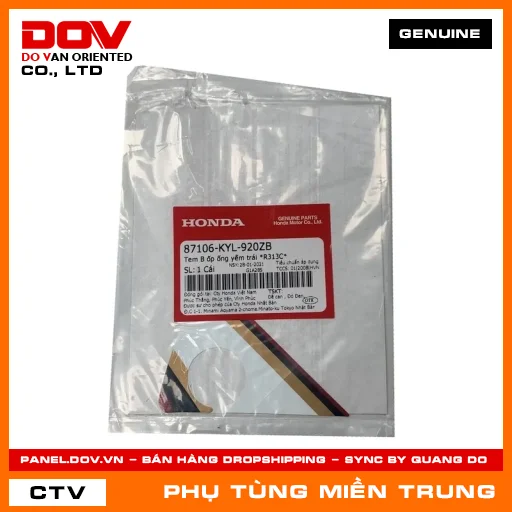 TEM B ỐP ỐNG YẾM TRÁI *R313C* HONDA CHÍNH HÃNG (MÃ: 87106KYL920ZB) — 87106KYL920ZB