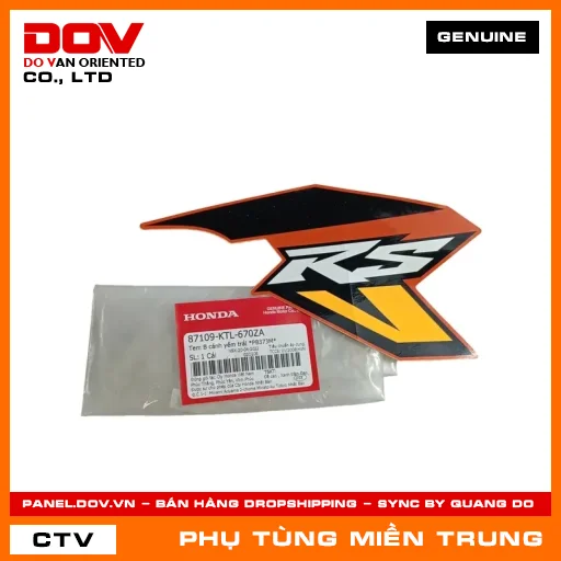 TEM B CÁNH YẾM TRÁI *PB373M* HONDA CHÍNH HÃNG (MÃ: 87109KTL670ZA) — 87109KTL670ZA