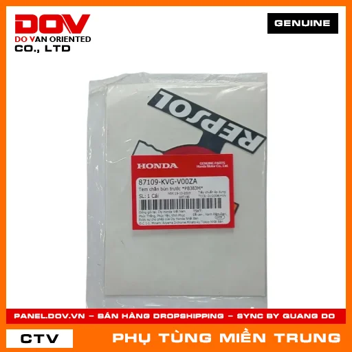 TEM CHẮN BÙN TRƯỚC *PB383M* HONDA CHÍNH HÃNG (MÃ: 87109KVGV00ZA) — 87109KVGV00ZA