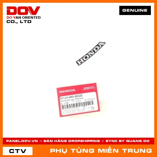 TEM ỐP ĐUÔI SAU *PB171MU* HONDA CHÍNH HÃNG (MÃ: 87110KRS900ZE) — 87110KRS900ZE