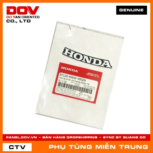 TEM ỐP TRƯỚC CHỮ HONDA 80MM *N HONDA CHÍNH HÃNG (MÃ: 87120KWWV00ZA) — 87120KWWV00ZA