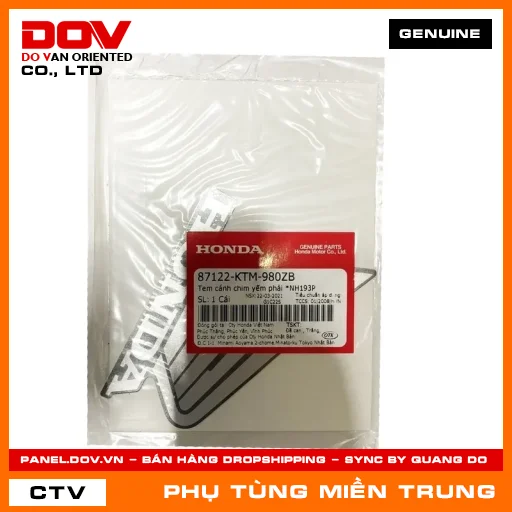 TEM CÁNH CHIM YẾM PHẢI *NH193P HONDA CHÍNH HÃNG (MÃ: 87122KTM980ZB) — 87122KTM980ZB