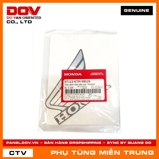TEM CÁNH CHIM YẾM TRÁI *NH193P HONDA CHÍNH HÃNG (MÃ: 87123KTM980ZB) — 87123KTM980ZB